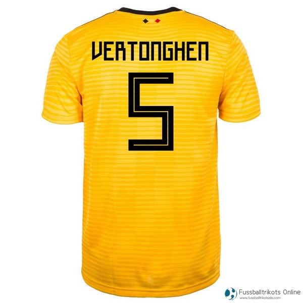 Belgica Trikot Auswarts Vertonghen 2018 Gelb Fussballtrikots Günstig